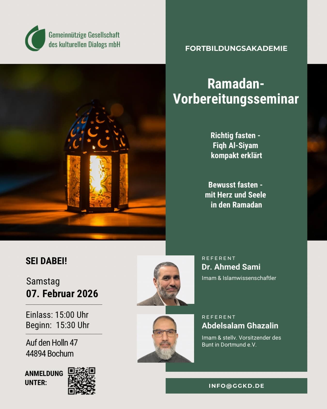 GGKD-Flyer zum Ramadan-Vorbereitungsseminar 2026
